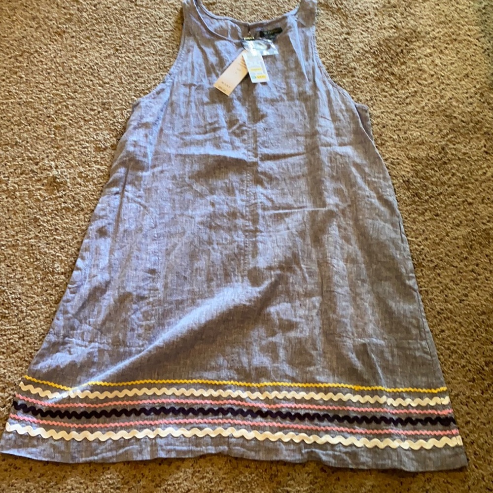 Chambray blue jumper.